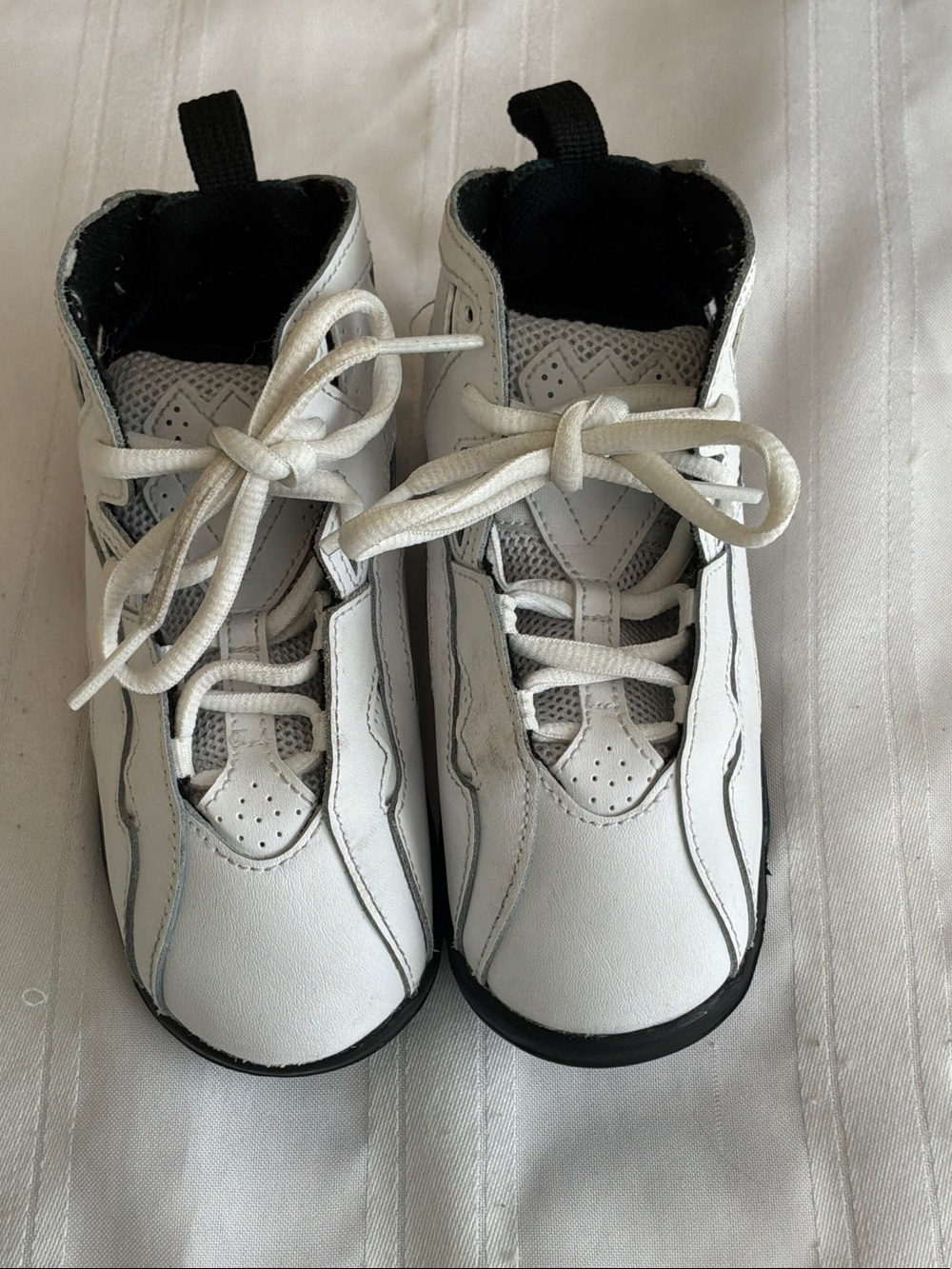 Jordan Kids White and Black Lace-Up Sneakers